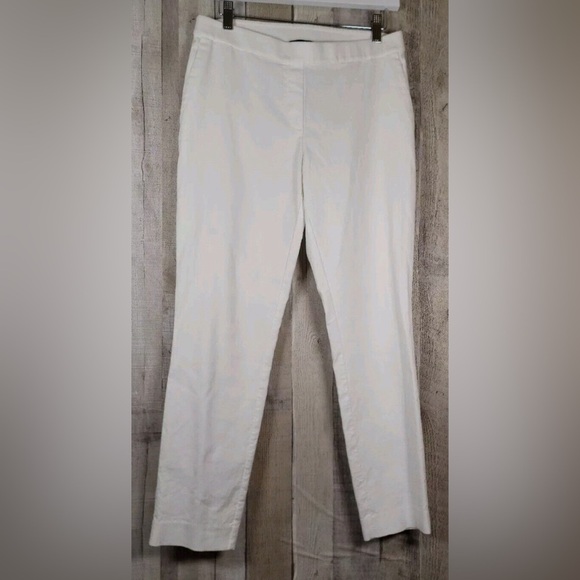 Theory Thaniel Sarpton Mid-Rise Ankle Pants in White - Size 6 - Picture 1 of 4